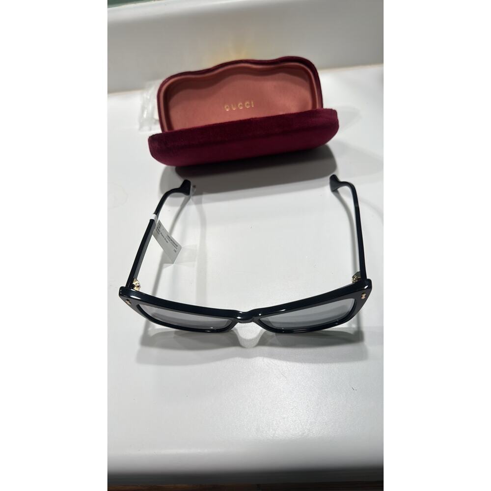 Gucci Rectangle Cat Eye Sunglasses Black - Picture 9 of 10